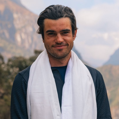 Smiling portrait of Alexander Hillary in Nepal